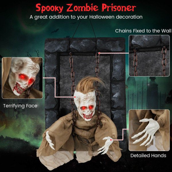 Hanging Animated Zombie Prisoner Halloween Decoration product image Hanging Animated Zombie Prisoner Halloween Decoration product image