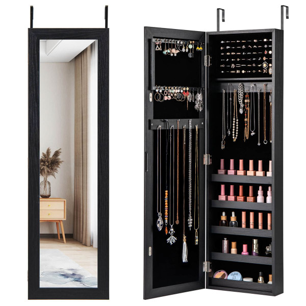 Door-Mounted Jewelry Armoire with Full-Length Mirror product image