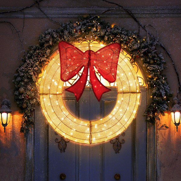 48" Pre-Lit Christmas Wreath with 200 LED Lights product image 48" Pre-Lit Christmas Wreath with 200 LED Lights product image