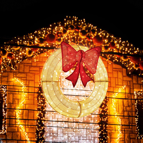 48" Pre-Lit Christmas Wreath with 200 LED Lights product image 48" Pre-Lit Christmas Wreath with 200 LED Lights product image