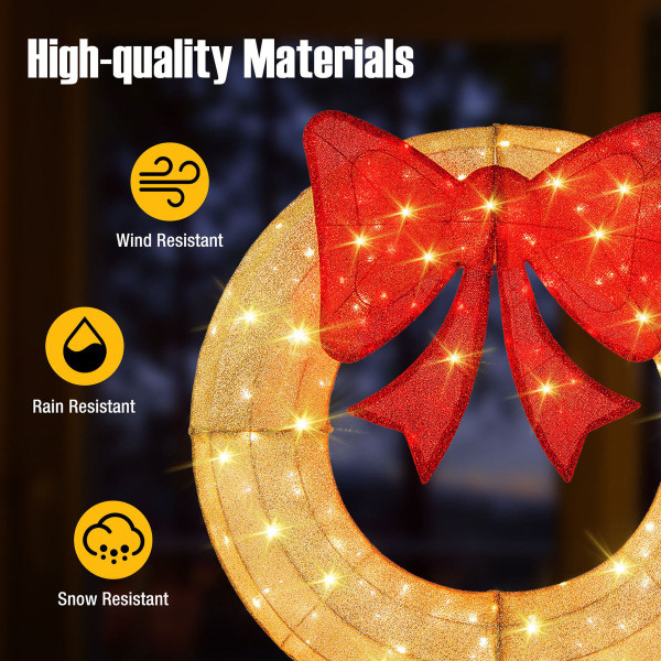 48" Pre-Lit Christmas Wreath with 200 LED Lights product image 48" Pre-Lit Christmas Wreath with 200 LED Lights product image