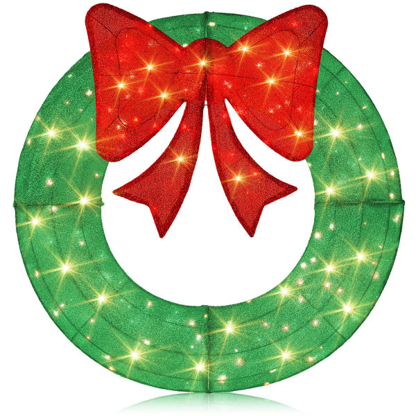 48" Pre-Lit Christmas Wreath with 200 LED Lights product image 48" Pre-Lit Christmas Wreath with 200 LED Lights product image