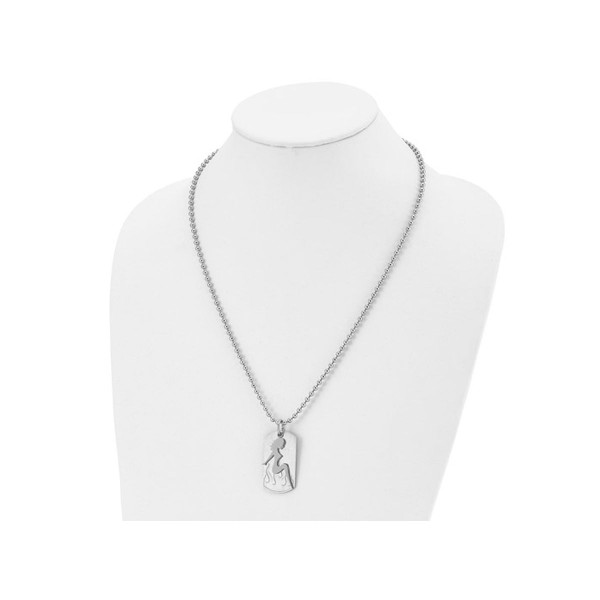 Mens Stainless Steel Silhouette Dogtag Necklace  product image