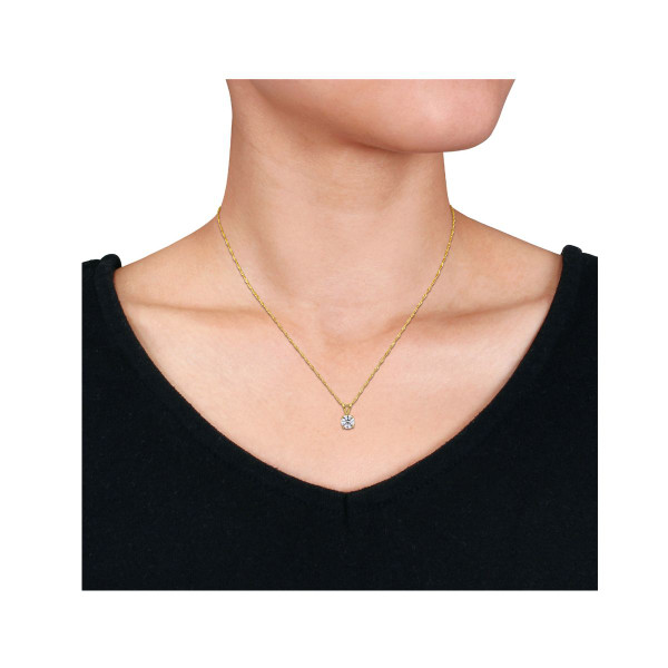 1 Carat Lab-grown Diamond Solitaire Necklace In 14K Yellow Gold product image