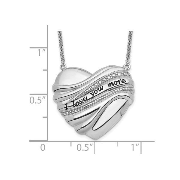 Antiqued 'I Love You More' Heart Pendant Necklace  product image