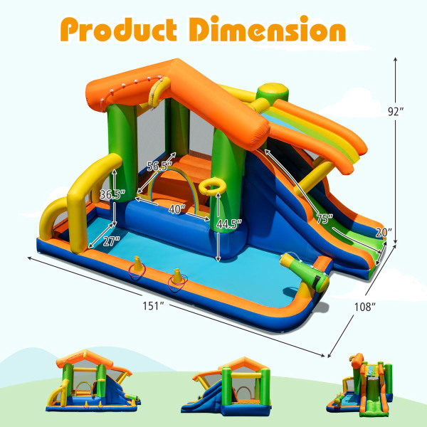 8-in-1 Multifunctional Water Park with Slide product image
