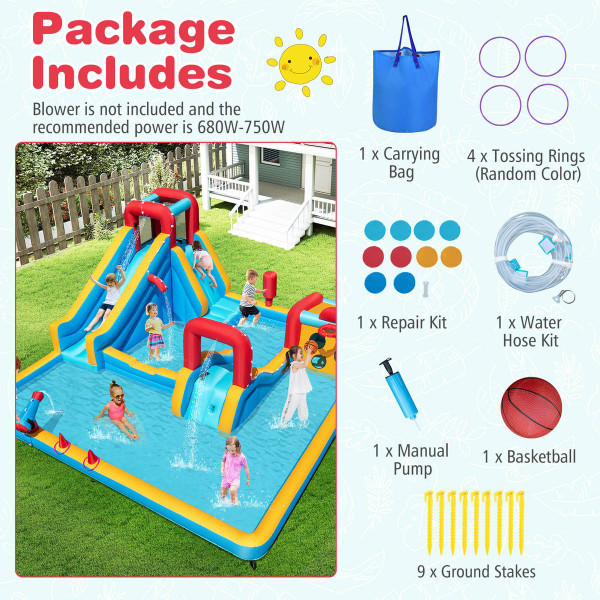 Inflatable Water Park with Protective Mesh Walls  product image