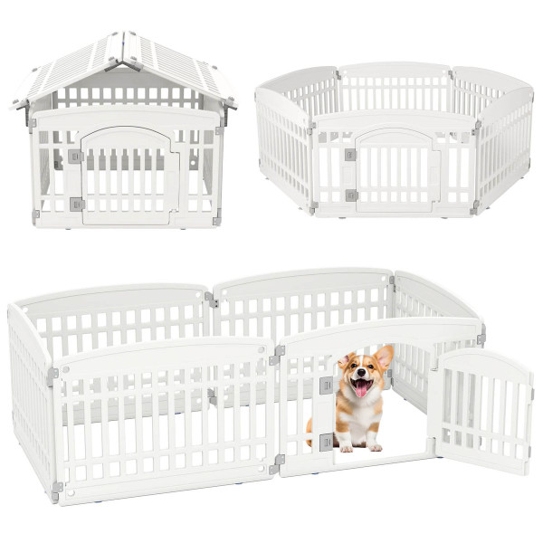 Panel Plastic Dog Playpen with Lockable Gate product image Panel Plastic Dog Playpen with Lockable Gate product image
