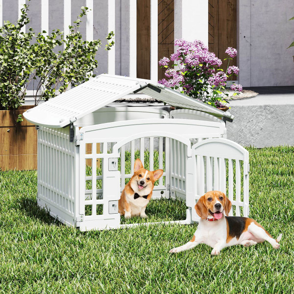Panel Plastic Dog Playpen with Lockable Gate product image Panel Plastic Dog Playpen with Lockable Gate product image