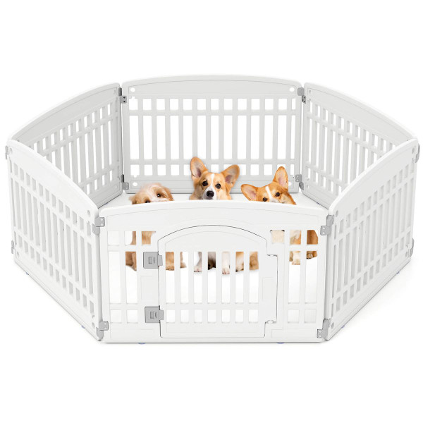 Panel Plastic Dog Playpen with Lockable Gate product image Panel Plastic Dog Playpen with Lockable Gate product image