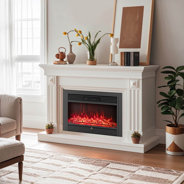 33" Electric 750W Recessed Fireplace with Adjustable Thermostat product image