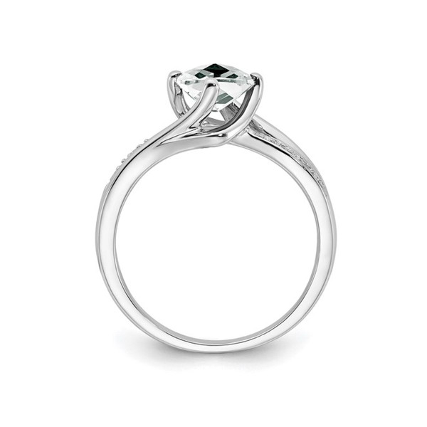 1.05 Carat (ctw) Cushion-Cut White Topaz Ring product image