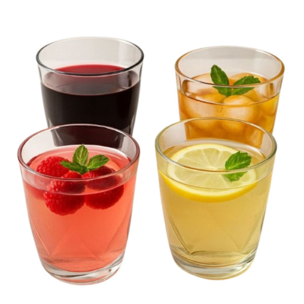 EPURE Elisse Luxe 13 oz Faceted Glass Cups (Set of 4) product image