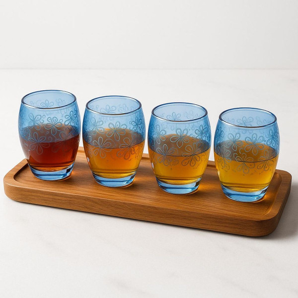 Epure Denali Rocks 13.75 oz Floral Print Glasses (Set of 4) product image