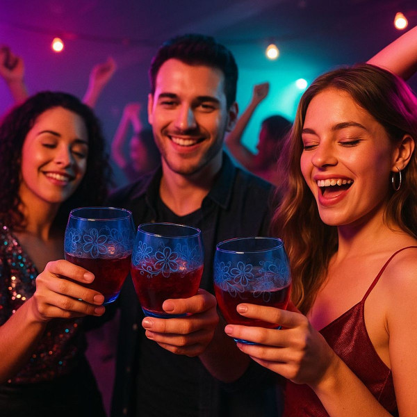 Epure Denali Rocks 13.75 oz Floral Print Glasses (Set of 4) product image