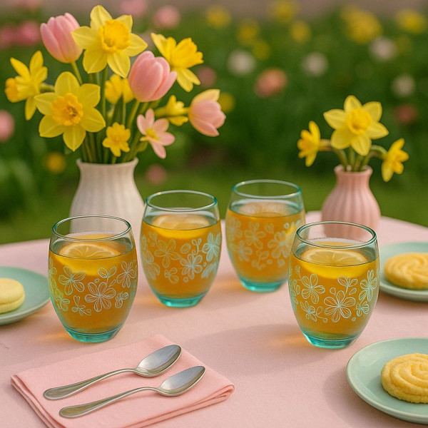 Epure Glassware Denali Flower Print Rocks Glasses (Set of 4) product image