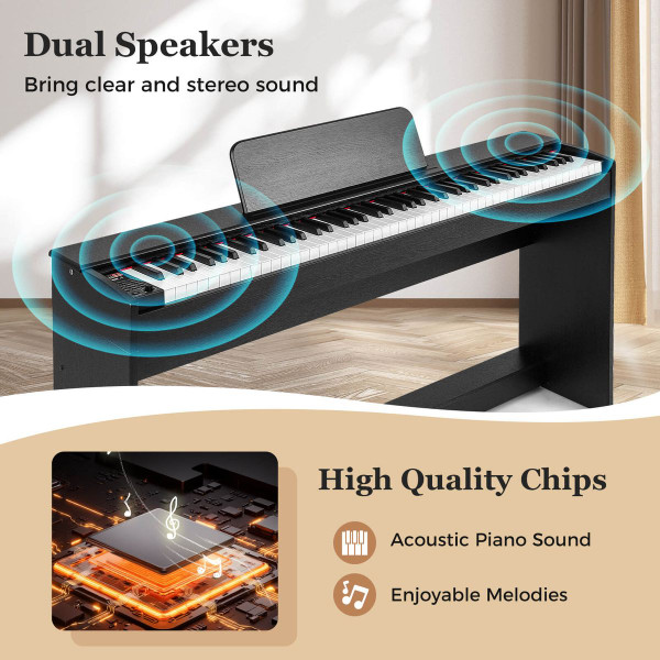 88-Key Hammer Action Weighted Electric Piano with Dual Speakers product image