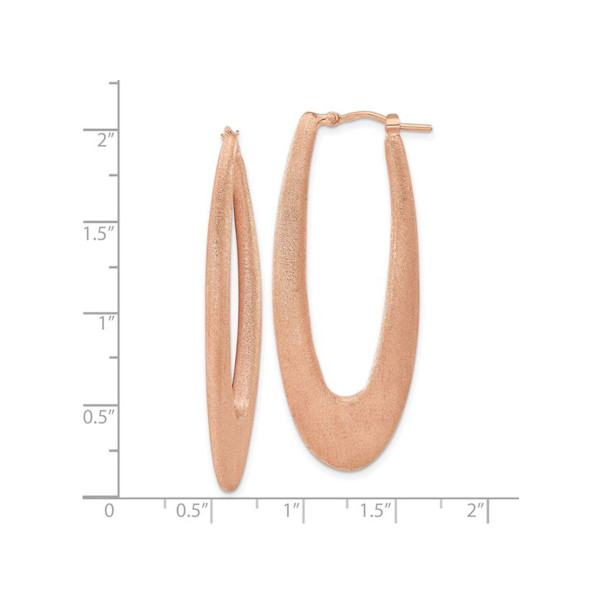 Rose Gold-Plated Brushed Sterling Silver Oval Hoop Earrings product image