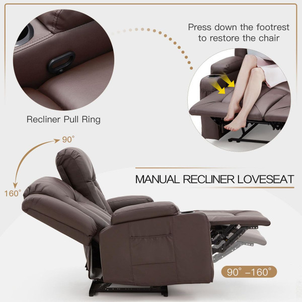 Loveseat Recliner with  Cup Holder and Side Pockets product image