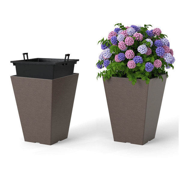 Square Taper Planter with Removable Inner Bucket (Set of 2) product image
