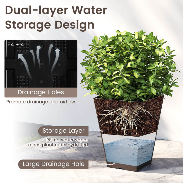 Square Taper Planter with Removable Inner Bucket (Set of 2) product image