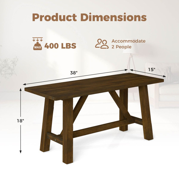 Wooden Dining Bench with Trapezoidal Support product image Wooden Dining Bench with Trapezoidal Support product image