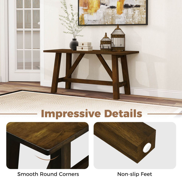 Wooden Dining Bench with Trapezoidal Support product image Wooden Dining Bench with Trapezoidal Support product image