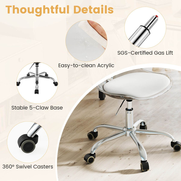Clear Desk Chair with Swivel Seat and Adjustable Seat Height product image