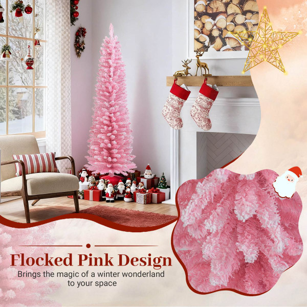 Artificial Pink Christmas Tree with Folding Metal Stand product image Artificial Pink Christmas Tree with Folding Metal Stand product image