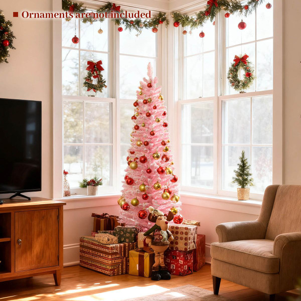Artificial Pink Christmas Tree with Folding Metal Stand product image Artificial Pink Christmas Tree with Folding Metal Stand product image