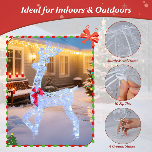 5-foot Pre-Lit Reindeer with 100 LED Lights  product image