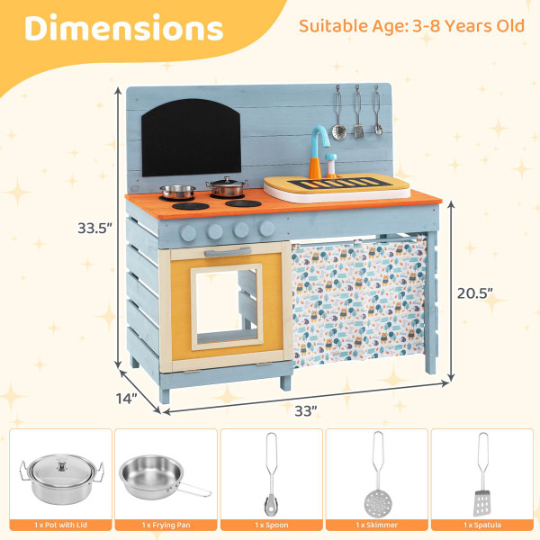Kids Wooden Kitchen Playset with Circulation Faucet product image Kids Wooden Kitchen Playset with Circulation Faucet product image
