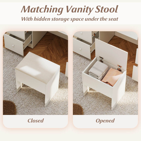 Vanity Desk with Built-in Charging Station and 3 Lighting Modes  product image Vanity Desk with Built-in Charging Station and 3 Lighting Modes  product image
