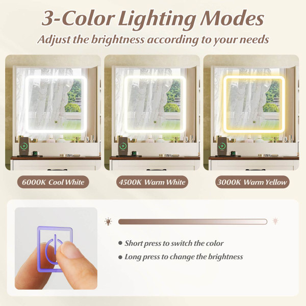Adjustable Lighted Vanity Desk with Built-In Charging Station product image Adjustable Lighted Vanity Desk with Built-In Charging Station product image