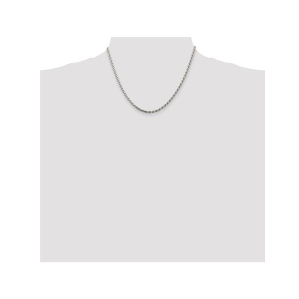 Sterling Silver Diamond Cut Rope Chain Necklace product image