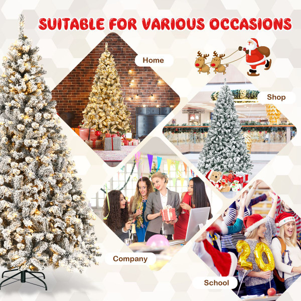 Prelit 7.5ft Snowy Christmas Tree with 450 LED Lights product image