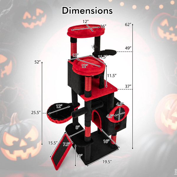 Gothic Cat Tree with 2 Cat Condos and 2 Plush Perches product image Gothic Cat Tree with 2 Cat Condos and 2 Plush Perches product image