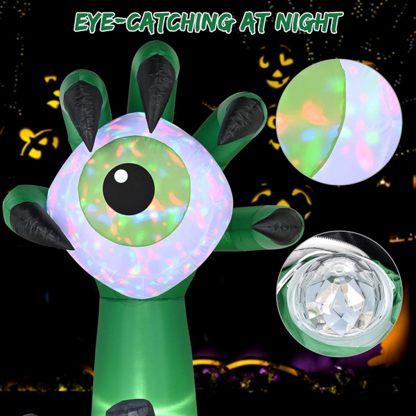 6FT Halloween Inflatable Monster Hand Eyeball with LED Lights  product image 6FT Halloween Inflatable Monster Hand Eyeball with LED Lights  product image