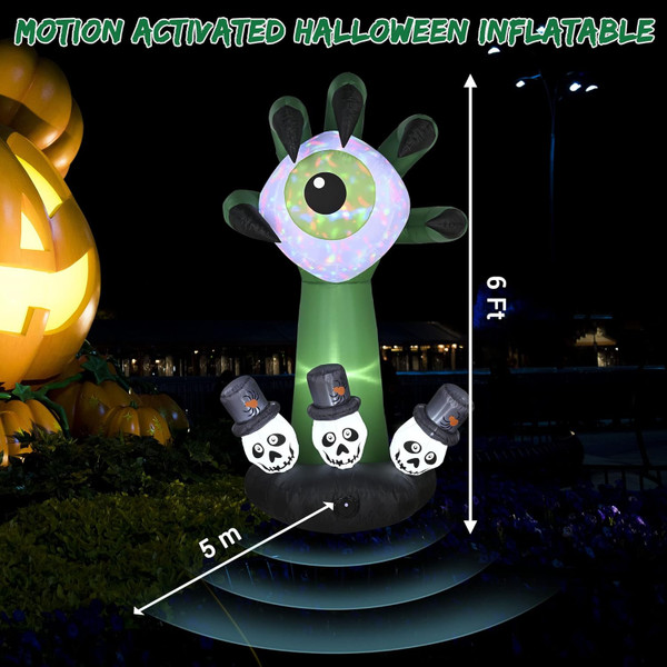 6FT Halloween Inflatable Monster Hand Eyeball with LED Lights  product image 6FT Halloween Inflatable Monster Hand Eyeball with LED Lights  product image
