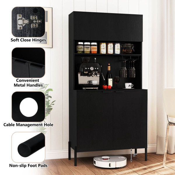64.5” Kitchen Pantry Cabinet with Charging Station product image 64.5” Kitchen Pantry Cabinet with Charging Station product image