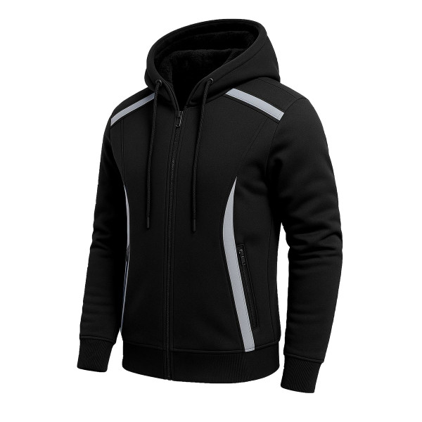Men's Sherpa Fleece-Lined Reflective Tech Full Zip Hoodie product image
