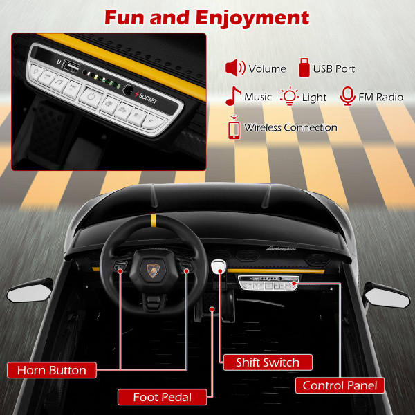 Kids' Licensed Lamborghini 4WD 2-Seater Ride-on Car with Remote Control product image