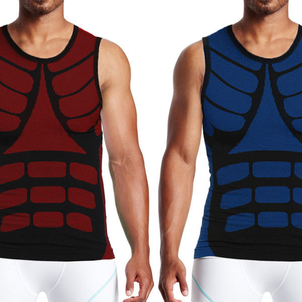 Men's Block Print Sleeveless Athletic Compression Shirt product image