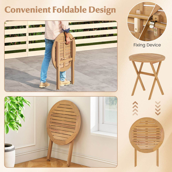 Outdoor Side Table with Slatted Tabletop product image
