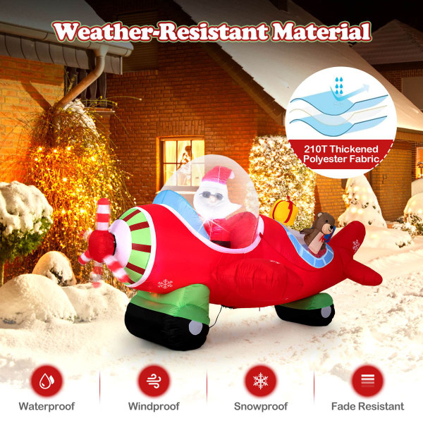 7.2 ft  LED Christmas Airplane Inflatable Decoration  product image