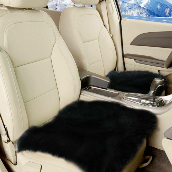 Zone Tech Black Faux Sheepskin Car Seat (1 Or 2-Pack) product image