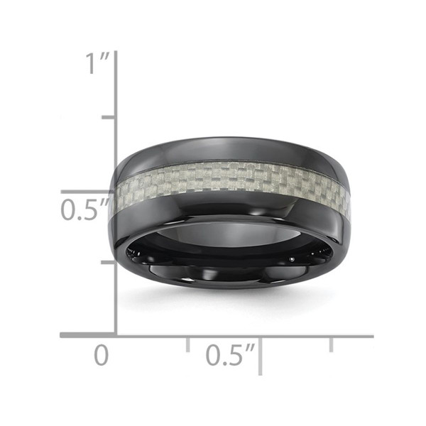 Men's Ceramic Carbon Fiber Inlay Wedding Band Ring product image