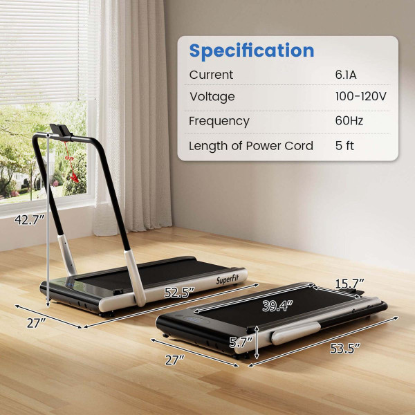 Superfit 3-in-1 Folding Treadmill with Remote Control product image