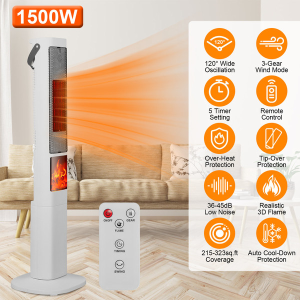 1500W 3D Flame Oscillating Space heater product image