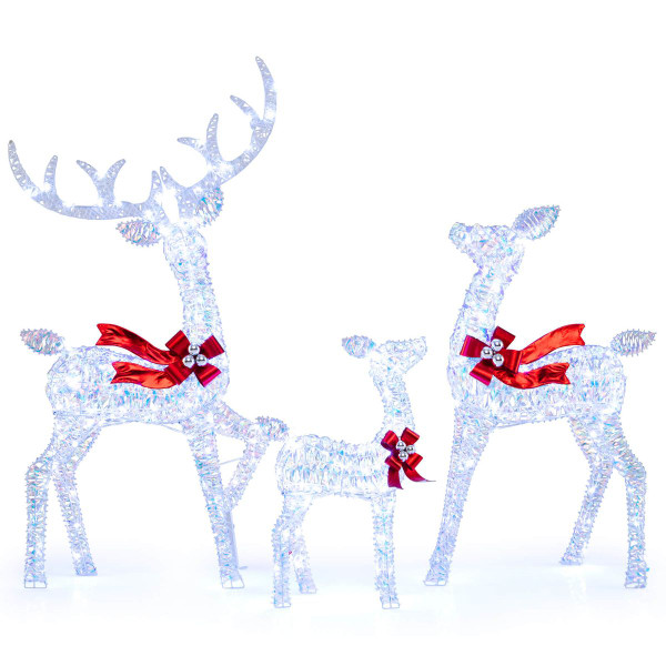 Christmas Lighted Iridescent Reindeer Family Set product image